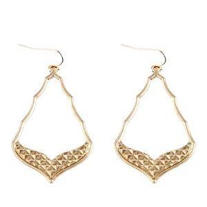 NEW Gold Hammered Geometric Dangle Earrings